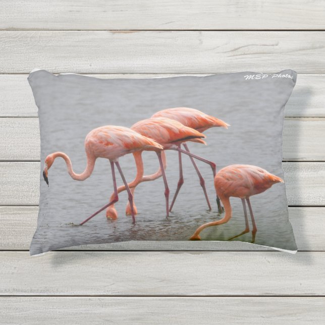 Coussin extérieur Flamant rose et dauphin (Devant)