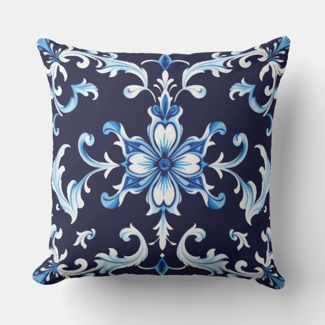 coussin extérieur fleur azurée (Recto)