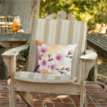 Coussin extérieur fleuri