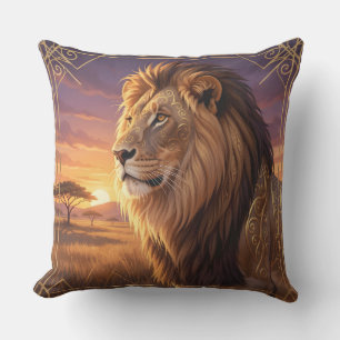 coussin extérieur lion art déco