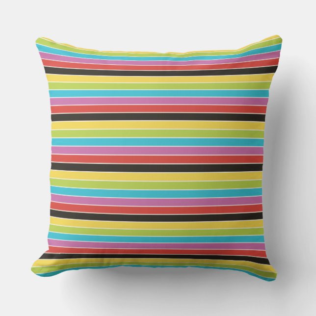 Coussin extérieur mexicain Fiesta Multi Color Stri (Recto)
