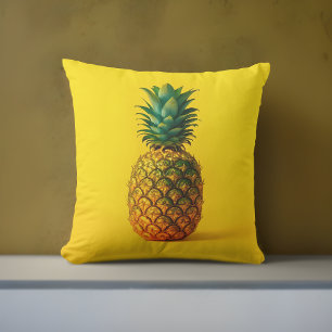 Coussin extérieur moderne ananas jaune   Tropical