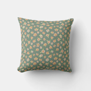 Coussin extérieur   Motif floral vert foncé