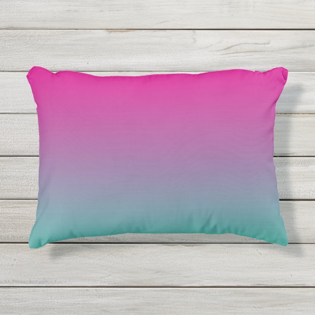 Coussin extérieur pourpre et turquoise magenta (Devant)