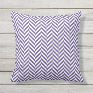 Coussin extérieur   Purple Motif Herringbone