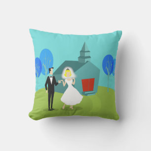 Coussin extérieur Retro Mariage Couple