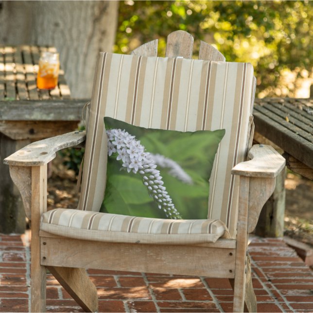Coussin extérieur réversible de fleurs vertes et b (Chaise)