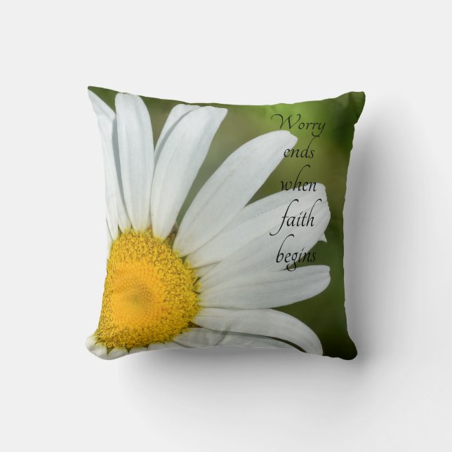 Coussin Extrémités d'inquiétude quand la foi commence le (Recto)