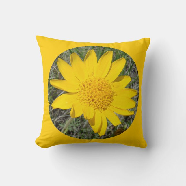 Coussin F34w Fleur sauvage jaune éternué (Recto)