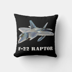 Coussin F-22 Raptor Fighter Jet en noir