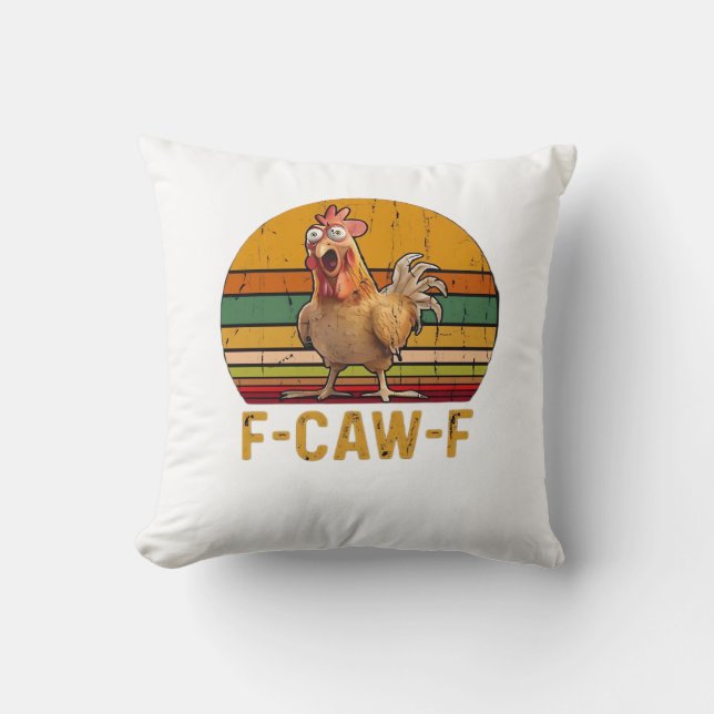 Coussin F-Caw-F Chicken Humor Essential Minimal Clean (Recto)