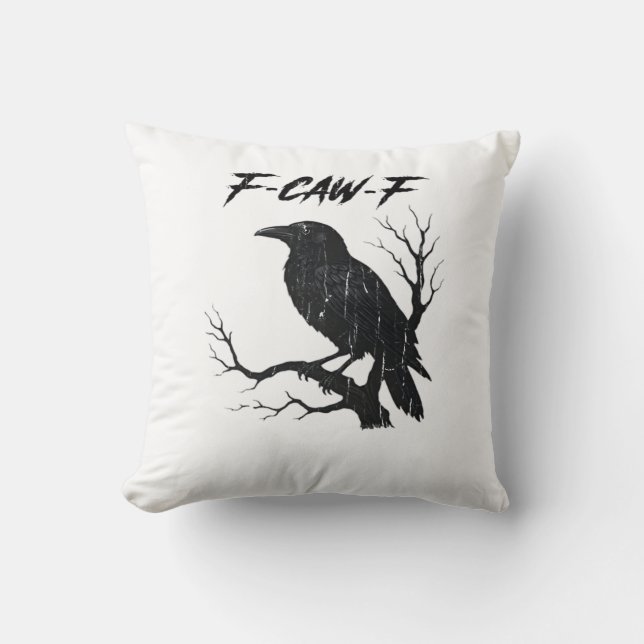 Coussin F-Caw-F Corbeau Drôle (Recto)