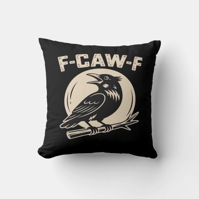 Coussin F-Caw-F Crow Raven Vintage Style (Recto)