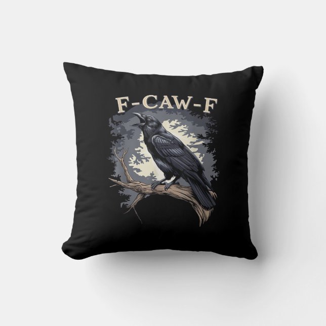 Coussin F Caw F Funny Bird Crow Creative Casual Design (Recto)