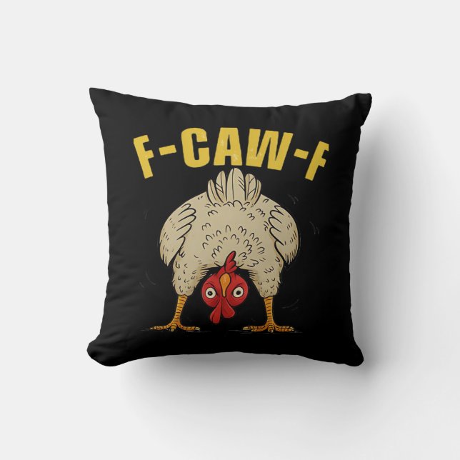 Coussin F-Caw-F Humor Gothic Crow Funny Aesthetic Style (Recto)