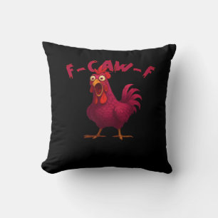 Coussin F Caw F Humour de poulet drôle Style créatif décon