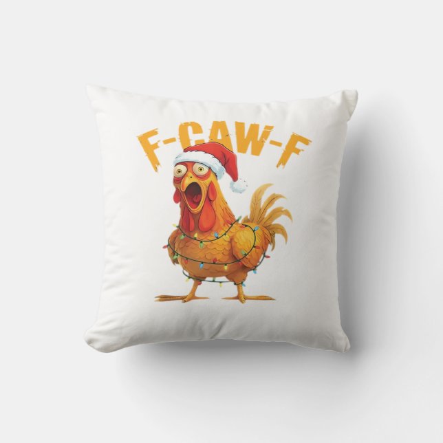 Coussin F-Caw-F Noël Fun Chicken Noël Essentiel (Recto)