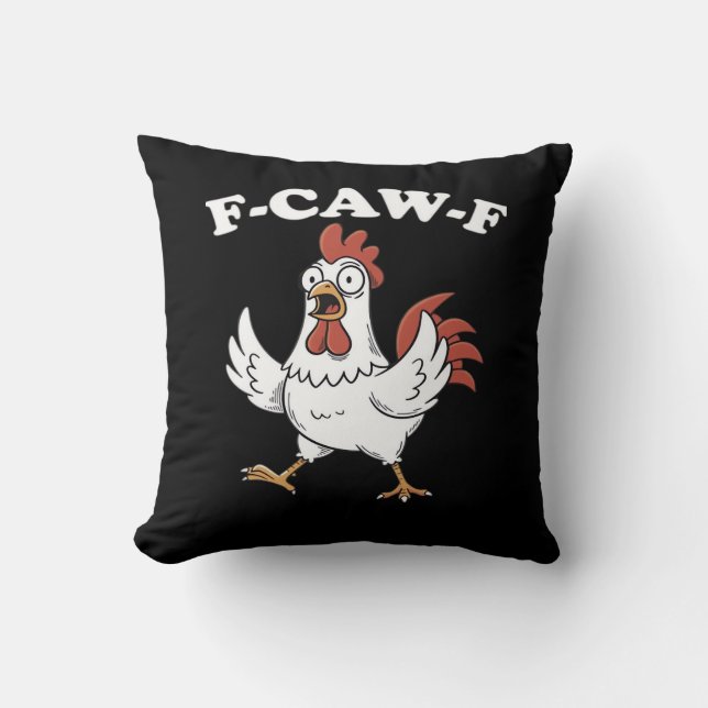 Coussin F-Caw-F Poulet Classique Drôle Tendance (Recto)