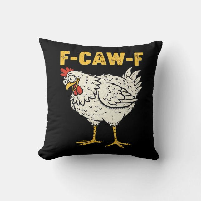 Coussin F-Caw-F Poulet Classique Rétro Cool (Recto)