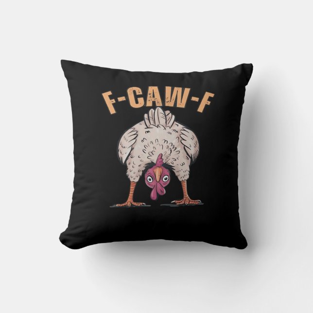 Coussin F Caw F Poulet Drôle Classique Style Rétro Cool (Recto)