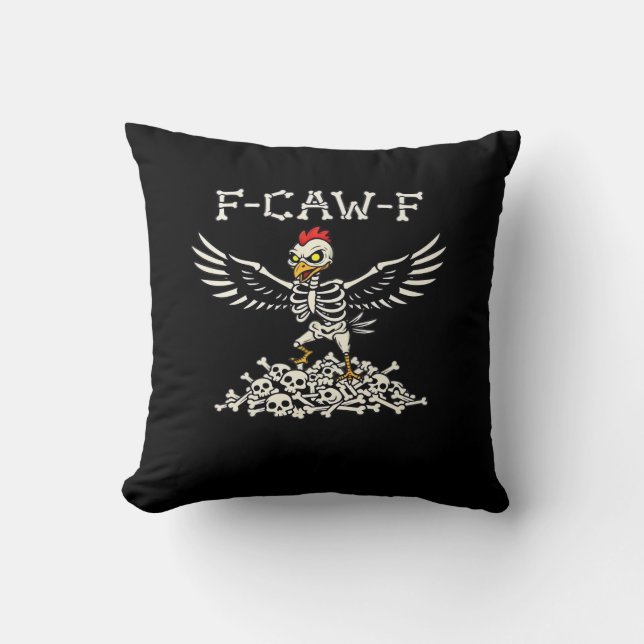 Coussin F Caw F Poulet Drôle Halloween Cool Style Unique (Recto)