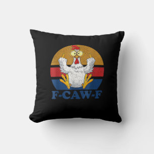 Coussin F-Caw-F Poulet Drôle qui Fait un Doigt d'Honneur V
