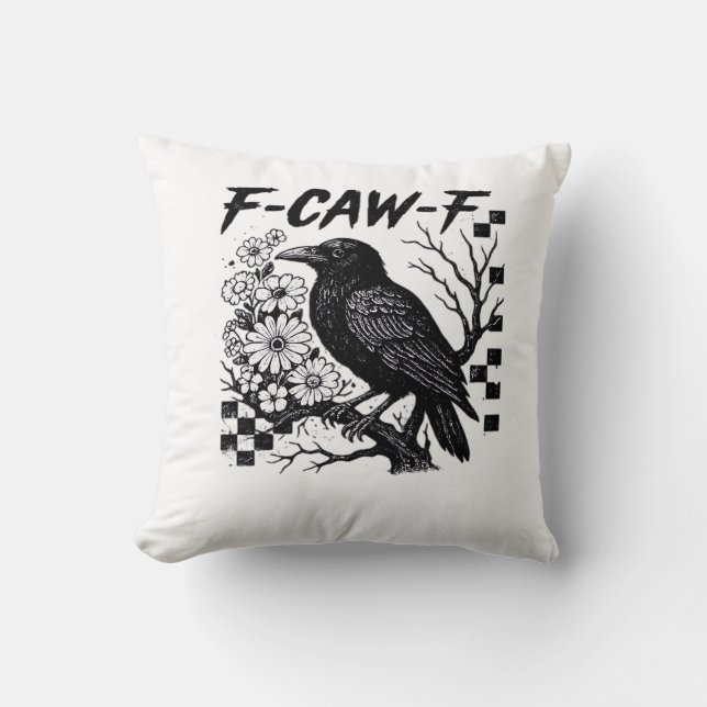 Coussin F Caw F Style essentiel drôle et tendance (Recto)