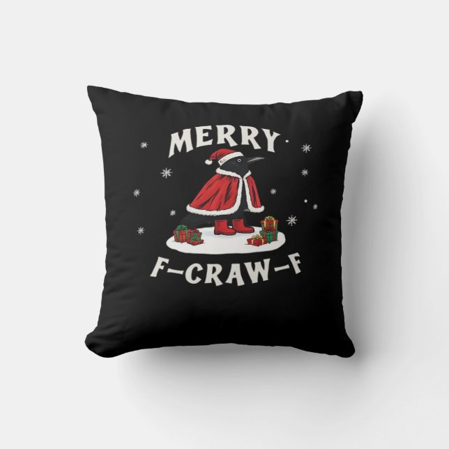 Coussin F-Craw-F Crow Christmas F-Caw-F Raven Christmas Cl (Recto)