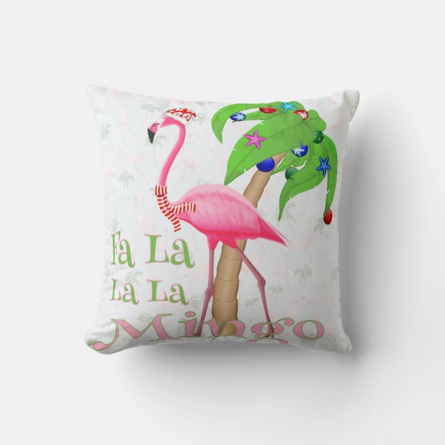 Coussin Fa La La Flamingo Xmas (Recto)