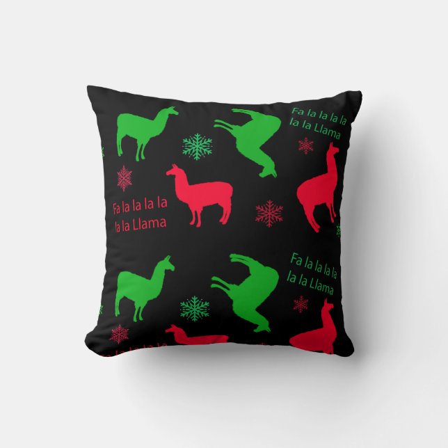 Coussin Fa la la la Lama Noël Festive (Recto)