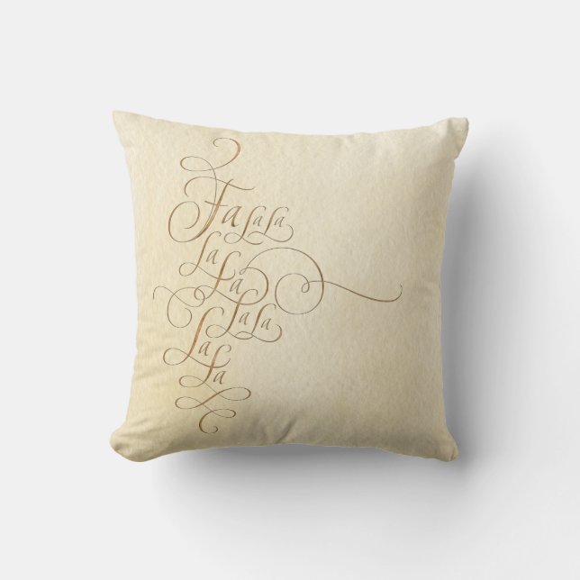 Coussin Fa la la - Lettres de Noël - Découvrir les Halls (Recto)