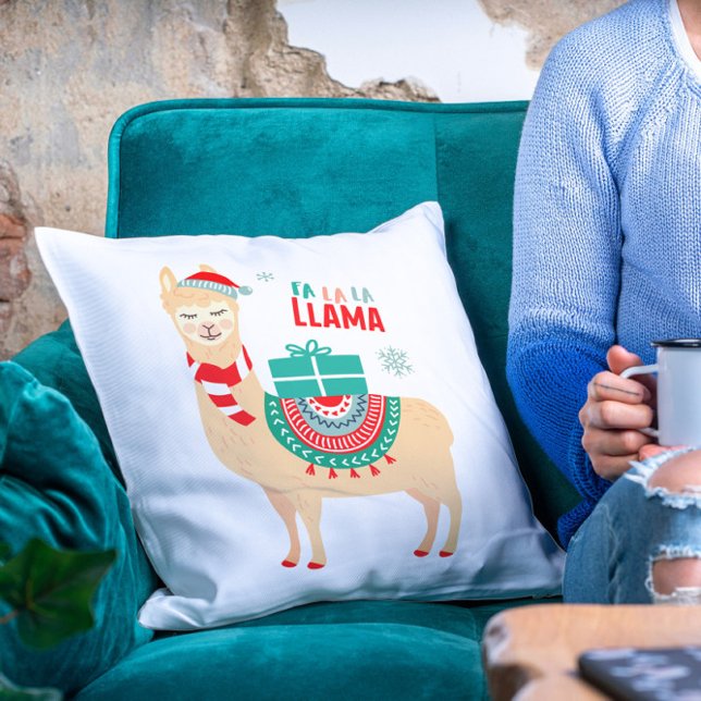 Coussin Fa La Llama | Noël (Créateur téléchargé)