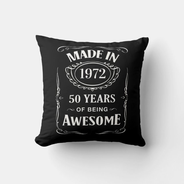 Coussin Fabriqué en 1972 50 ans d'être génial anniversaire (Recto)
