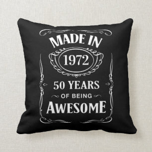 Coussin Fabriqué en 1972 50 ans d'être génial anniversaire