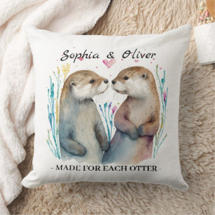 Coussin Fabriqué pour chaque Otter Love Valentine's Day