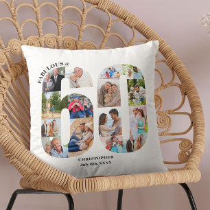 Coussin Fabuleux coutume d'anniversaire de collage de 60