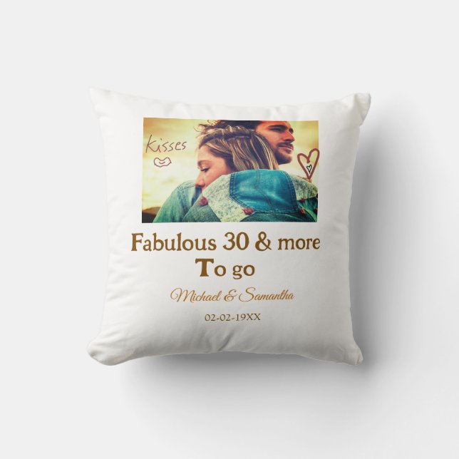 Coussin Fabulos 30 ans anniversaire ajouter nom photo date (Recto)