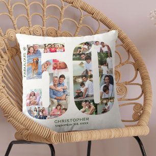 Coussin Fabulous à 50 Collage Photo 50e Anniversaire Perso