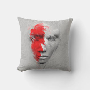 Coussin Face blanche rouge