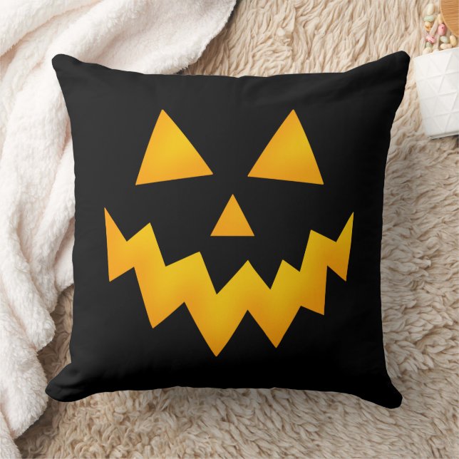 Coussin Face de Citrouille Halloween Jack-o'-lantern (Couverture)