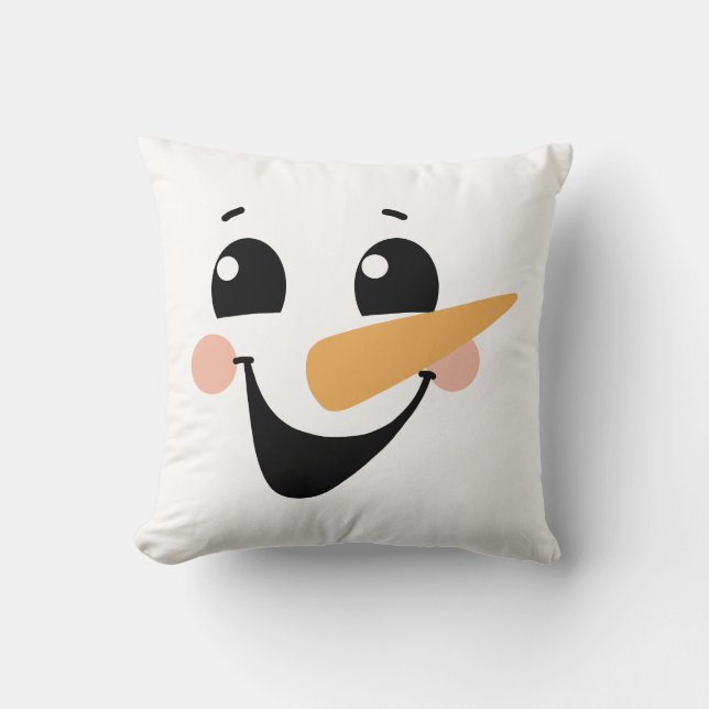 Coussin Face de Snowman réversible (Recto)