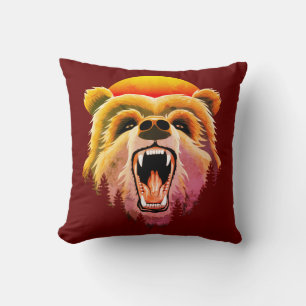 Coussin Face d'ours grizzli