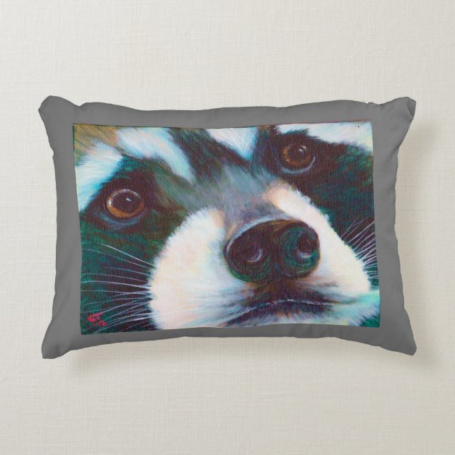 Coussin face Raccoon (Devant)
