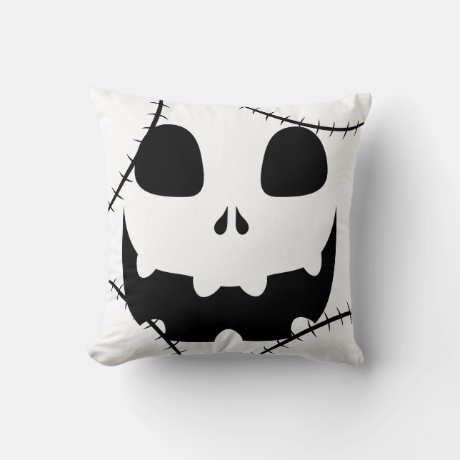 Coussin Face simple de citrouille jack-o-lanterne Hallowee (Recto)