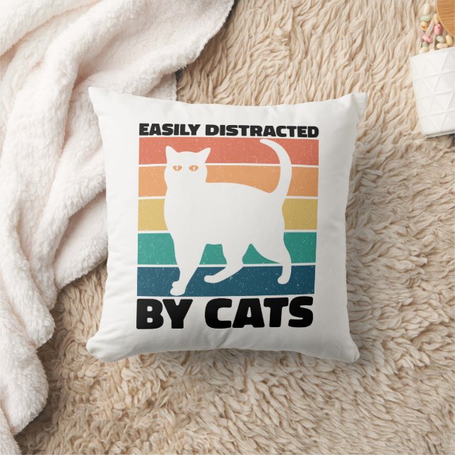 Coussin Facilement Distrait Par Chats kitty kawaii Funny C (Couverture)