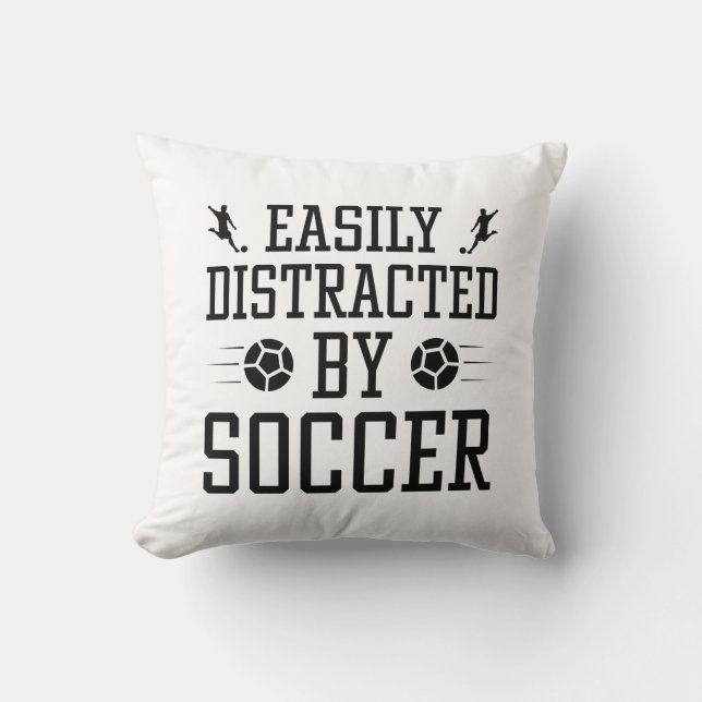 Coussin Facilement Distrait Par Le Football (Recto)