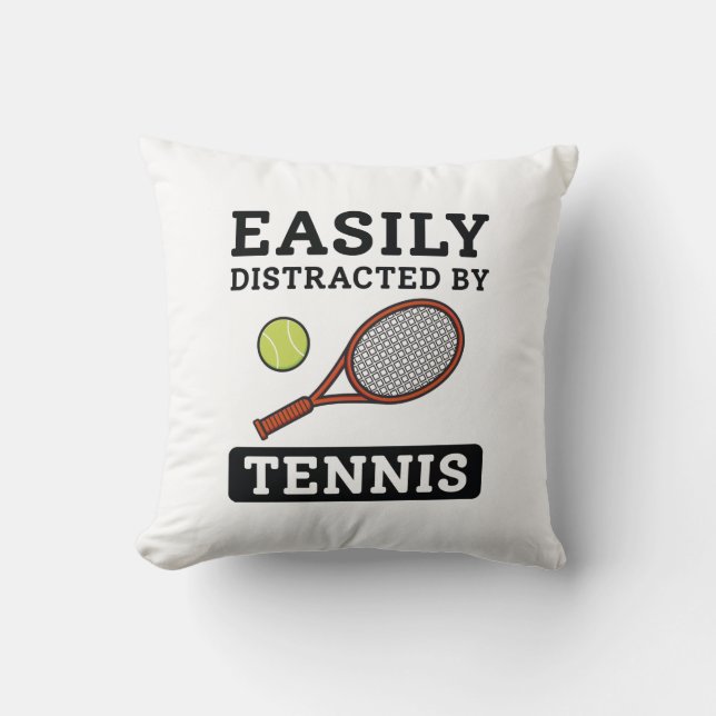 Coussin Facilement Distrait Par Le Tennis (Recto)