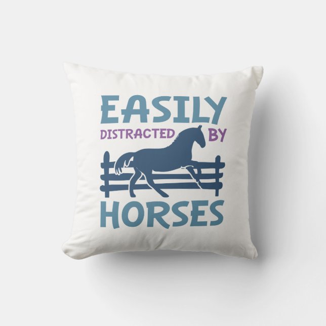 Coussin Facilement Distrait Par Les Chevaux (Recto)