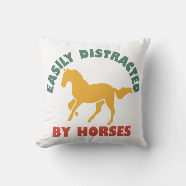 Coussin Facilement Distrait Par Les Chevaux (Recto)