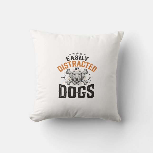 Coussin Facilement Distrait Par Les Chiens Conception De C (Recto)